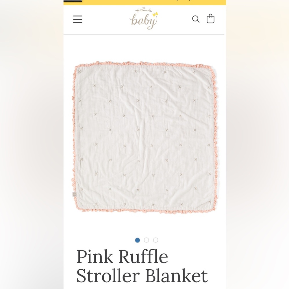 Pink Ruffle Stroller Blanket